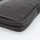 LOEWE Anagram Shoulder Bag Leather Brown Silver Auth ka4964A-9