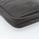 LOEWE Anagram Shoulder Bag Leather Brown Silver Auth ka4964A-14