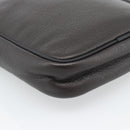 LOEWE Anagram Shoulder Bag Leather Brown Silver Auth ka4964A-16