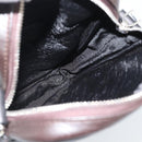LOEWE Anagram Shoulder Bag Leather Brown Silver Auth ka4964A-19