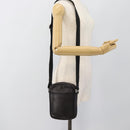 LOEWE Anagram Shoulder Bag Leather Brown Silver Auth ka4964A-23