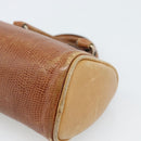 FENDI Hand Bag Leather Brown Gold Auth ka4965-10