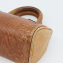 FENDI Hand Bag Leather Brown Gold Auth ka4965-12