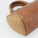 FENDI Hand Bag Leather Brown Gold Auth ka4965-13