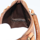 FENDI Hand Bag Leather Brown Gold Auth ka4965-16