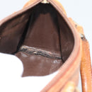FENDI Hand Bag Leather Brown Gold Auth ka4965-17