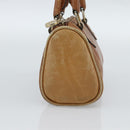 FENDI Hand Bag Leather Brown Gold Auth ka4965-4
