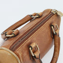 FENDI Hand Bag Leather Brown Gold Auth ka4965-6