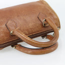 FENDI Hand Bag Leather Brown Gold Auth ka4965-7