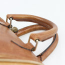 FENDI Hand Bag Leather Brown Gold Auth ka4965-8