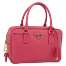 PRADA Hand Bag Saffiano Pink Gold Auth ka4966V-1