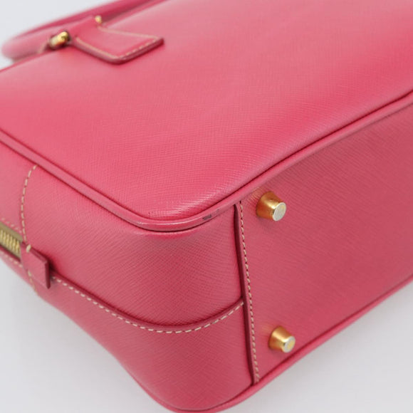 PRADA Hand Bag Saffiano Pink Gold Auth ka4966V