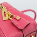 PRADA Hand Bag Saffiano Pink Gold Auth ka4966V-19