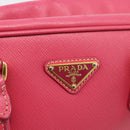 PRADA Hand Bag Saffiano Pink Gold Auth ka4966V-21
