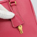 PRADA Hand Bag Saffiano Pink Gold Auth ka4966V-9