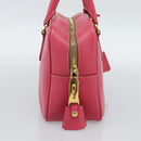 PRADA Hand Bag Saffiano Pink Gold Auth ka4966V-3