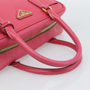PRADA Hand Bag Saffiano Pink Gold Auth ka4966V-8
