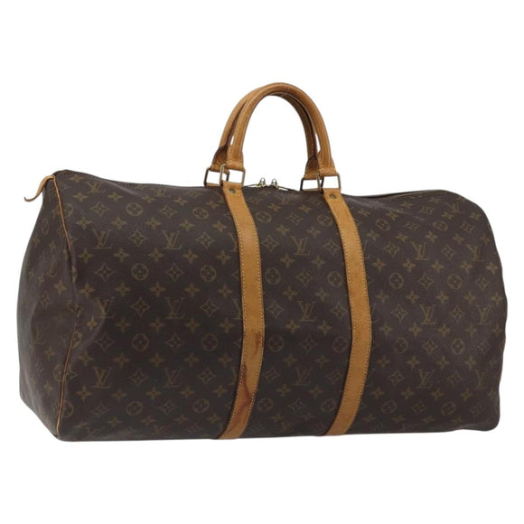 LOUIS VUITTON Monogram Keepall 55 Boston Bag M41424 LV Auth ka4967