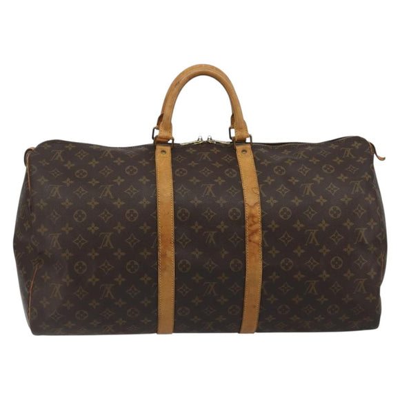 LOUIS VUITTON Monogram Keepall 55 Boston Bag M41424 LV Auth ka4967