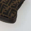 FENDI Zucca Canvas Hand Bag Black Brown Auth ka4970-10