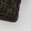 FENDI Zucca Canvas Hand Bag Black Brown Auth ka4970-12
