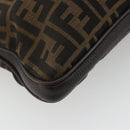 FENDI Zucca Canvas Hand Bag Black Brown Auth ka4970-13