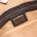 FENDI Zucca Canvas Hand Bag Black Brown Auth ka4970-15
