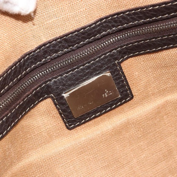 FENDI Zucca Canvas Hand Bag Black Brown Auth ka4970