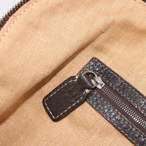 FENDI Zucca Canvas Hand Bag Black Brown Auth ka4970