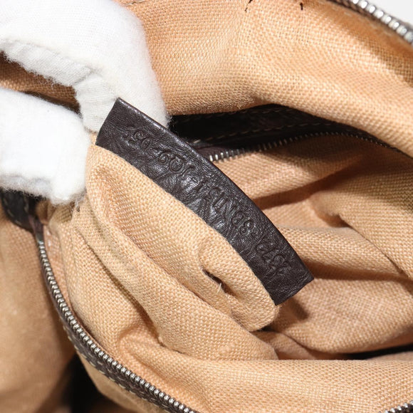 FENDI Zucca Canvas Hand Bag Black Brown Auth ka4970