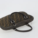 FENDI Zucca Canvas Hand Bag Black Brown Auth ka4970-6