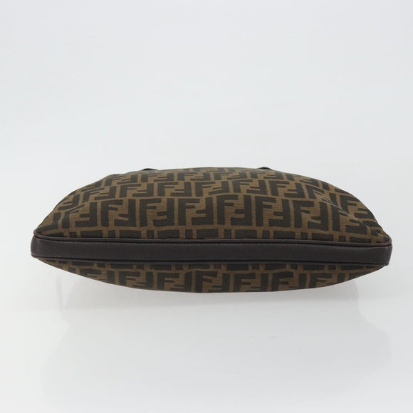 FENDI Zucca Canvas Hand Bag Black Brown Auth ka4970