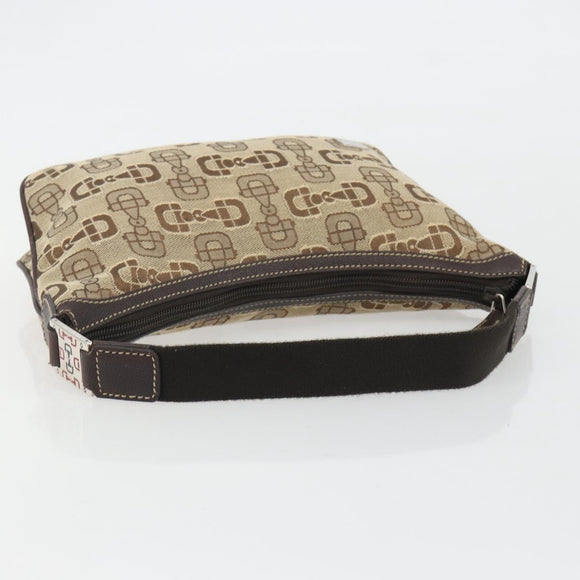 GUCCI Hand Bag Canvas Outlet Beige Silver Auth ka4973