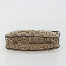 GUCCI Hand Bag Canvas Outlet Beige Silver Auth ka4973-9