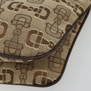 GUCCI Hand Bag Canvas Outlet Beige Silver Auth ka4973-9