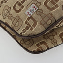 GUCCI Hand Bag Canvas Outlet Beige Silver Auth ka4973-11