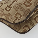 GUCCI Hand Bag Canvas Outlet Beige Silver Auth ka4973-26