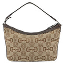 GUCCI Hand Bag Canvas Outlet Beige Silver Auth ka4973-15