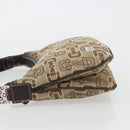 GUCCI Hand Bag Canvas Outlet Beige Silver Auth ka4973-5