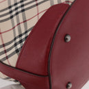 BURBERRY Nova Check Tote Bag Canvas Beige Silver Auth ka4974A-12