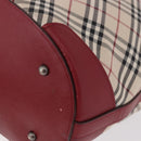 BURBERRY Nova Check Tote Bag Canvas Beige Silver Auth ka4974A-13