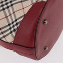 BURBERRY Nova Check Tote Bag Canvas Beige Silver Auth ka4974A-14