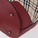 BURBERRY Nova Check Tote Bag Canvas Beige Silver Auth ka4974A-15