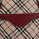 BURBERRY Nova Check Tote Bag Canvas Beige Silver Auth ka4974A-16