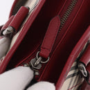 BURBERRY Nova Check Tote Bag Canvas Beige Silver Auth ka4974A-17