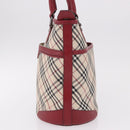 BURBERRY Nova Check Tote Bag Canvas Beige Silver Auth ka4974A-4