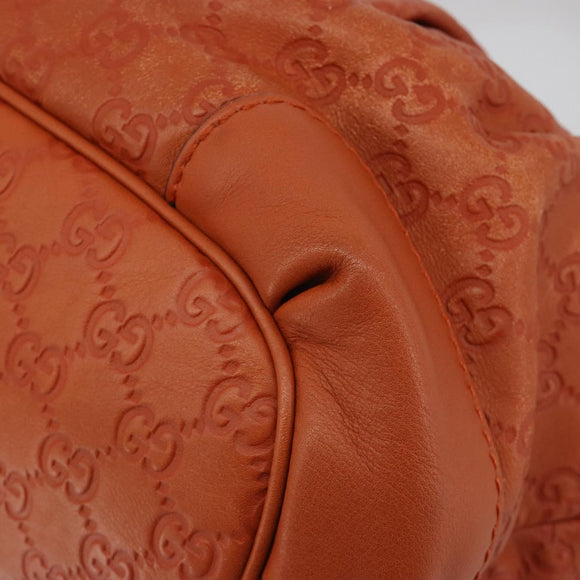 GUCCI GG Canvas Guccissima Hand Bag Leather 2way Orange Gold 247902 Auth ka4975A