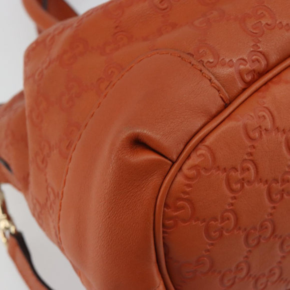 GUCCI GG Canvas Guccissima Hand Bag Leather 2way Orange Gold 247902 Auth ka4975A