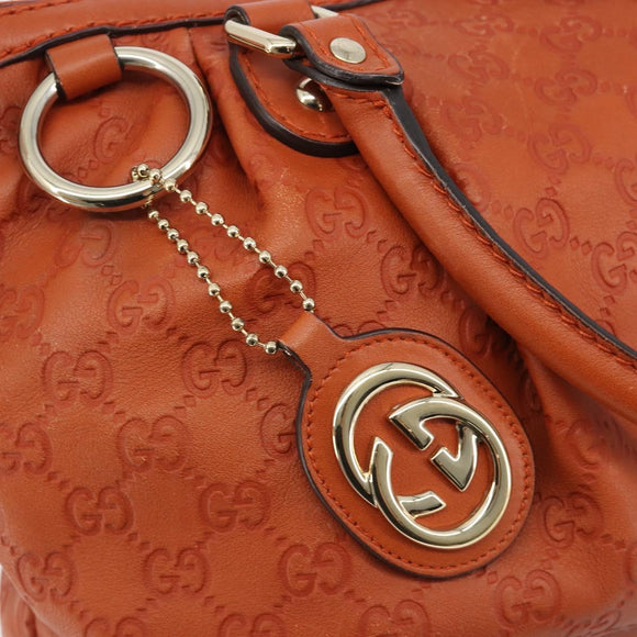 GUCCI GG Canvas Guccissima Hand Bag Leather 2way Orange Gold 247902 Auth ka4975A