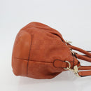 GUCCI GG Canvas Guccissima Hand Bag Leather 2way Orange Gold 247902 Auth ka4975A-4